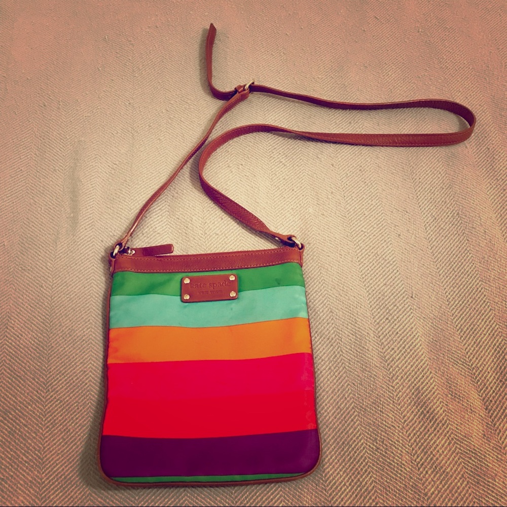 *USED* Kate Spade ♠️ Rainbow Stripe Purse - DONATED
